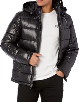 Men’s Mid-Weight Puffer Jacket with Removable Hood