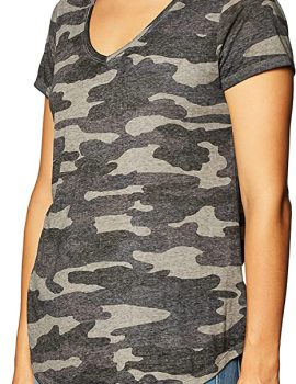 Lucky Brand Women’s Camo Burnout Tee Shirt